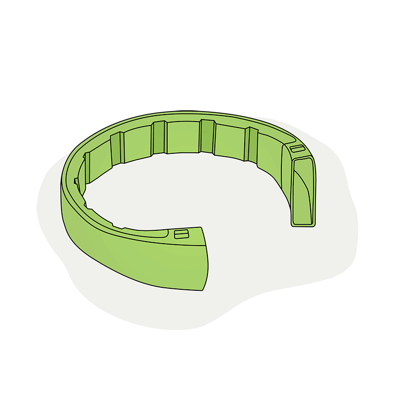 Select right size of neck band and assemble the collare